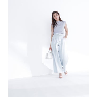 ナチュラルビューティーベーシック NATURAL BEAUTY BASIC ダブルベルトワイドパンツ （ブラック）｜詳細画像