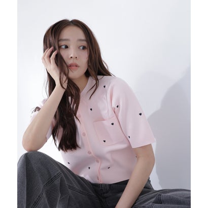 ナチュラルビューティーベーシック NATURAL BEAUTY BASIC ハート刺繍ニットジャケットFW差込 （オフホワイト2）｜詳細画像