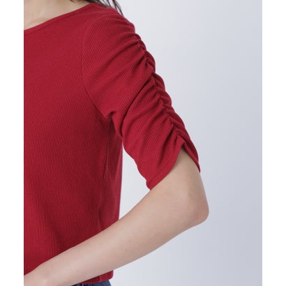 ナチュラルビューティーベーシック NATURAL BEAUTY BASIC 前後2WAYカーディガン差込 （レッド ムジ）｜詳細画像