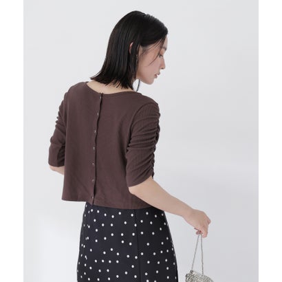 ナチュラルビューティーベーシック NATURAL BEAUTY BASIC 前後2WAYカーディガン差込 （レッド ムジ）｜詳細画像