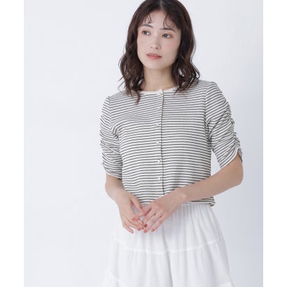 ナチュラルビューティーベーシック NATURAL BEAUTY BASIC 前後2WAYカーディガン差込 （レッド ムジ）｜詳細画像