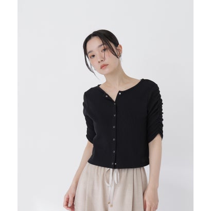 ナチュラルビューティーベーシック NATURAL BEAUTY BASIC 前後2WAYカーディガン差込 （レッド ムジ）｜詳細画像