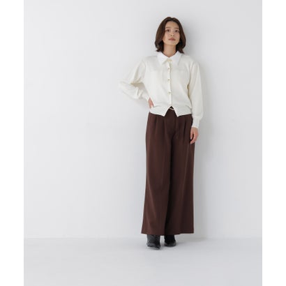 ナチュラルビューティーベーシック NATURAL BEAUTY BASIC ダブルベルトワイドパンツII （グレー）｜詳細画像