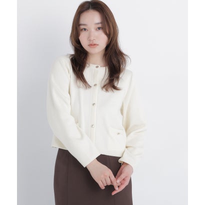 ナチュラルビューティーベーシック NATURAL BEAUTY BASIC シルクブレンドカーディガン （ミントブルー）｜詳細画像