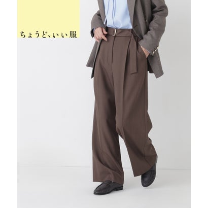 メタルバックルワイドパンツ （ブラック）｜詳細画像