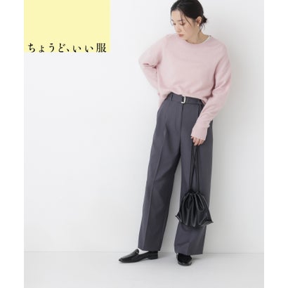 メタルバックルワイドパンツ （ブラック）｜詳細画像