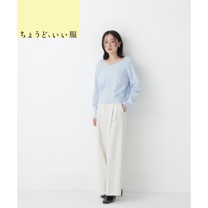 メタルバックルワイドパンツ （ブラック）｜詳細画像