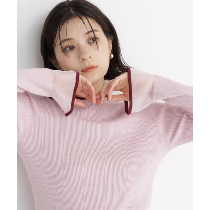 ナチュラルビューティーベーシック NATURAL BEAUTY BASIC シアーフレアカフスリブニット （オフホワイト1）｜詳細画像