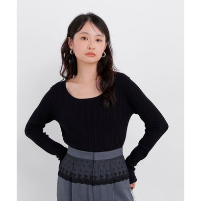 ナチュラルビューティーベーシック NATURAL BEAUTY BASIC 〈N.〉アイレットニット （オフホワイト1）｜詳細画像