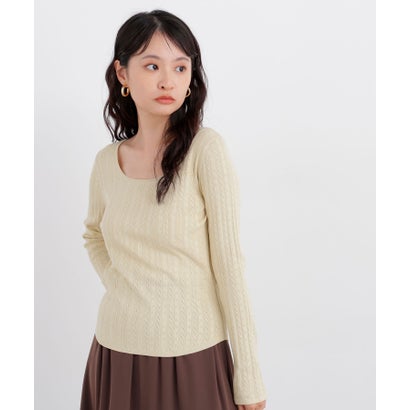 ナチュラルビューティーベーシック NATURAL BEAUTY BASIC 〈N.〉アイレットニット （ブラック）｜詳細画像