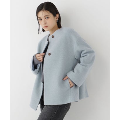 カシミヤブレンドハーフコート （ブラック）｜詳細画像