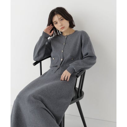 ナチュラルビューティーベーシック NATURAL BEAUTY BASIC ダブルフェイスニットセットアップ （ネイビー）｜詳細画像