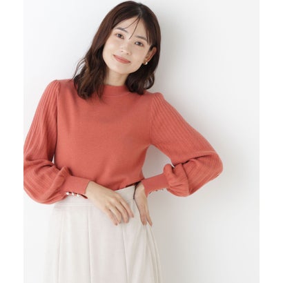 ナチュラルビューティーベーシック NATURAL BEAUTY BASIC プリーツスリーブニット （ネイビー）｜詳細画像