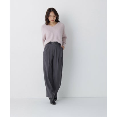FOX混Vネックニット （モカ）｜詳細画像
