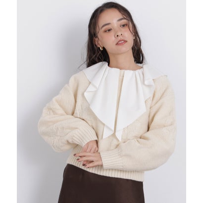 ナチュラルビューティーベーシック NATURAL BEAUTY BASIC フラワー柄ニット （ピンク）｜詳細画像