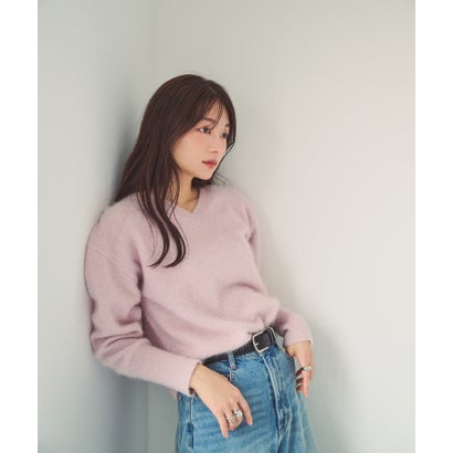 FOX混Vネックニット （エクリュ1）｜詳細画像