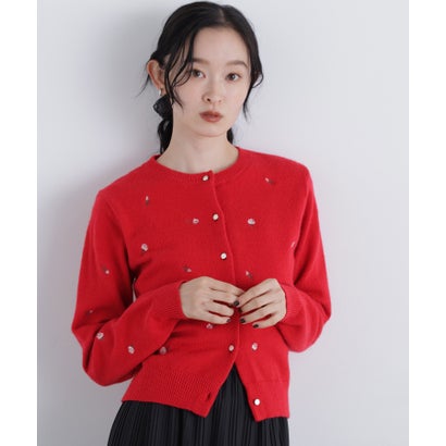 ナチュラルビューティーベーシック NATURAL BEAUTY BASIC ローズ刺繍カーディガン （オフホワイト系2）｜詳細画像