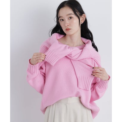 ナチュラルビューティーベーシック NATURAL BEAUTY BASIC クルーネックニット （ネイビー）｜詳細画像