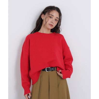 ナチュラルビューティーベーシック NATURAL BEAUTY BASIC クルーネックニット （ピンク）｜詳細画像