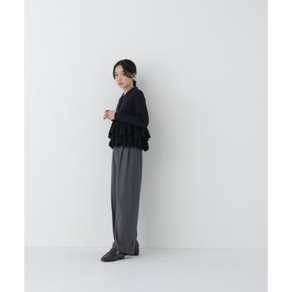 ナチュラルビューティーベーシック NATURAL BEAUTY BASIC 襟付ティアードニットカーディガン （レッド）｜詳細画像