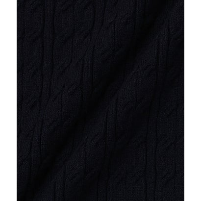 ナチュラルビューティーベーシック NATURAL BEAUTY BASIC ケーブルショートニット （ネイビー）｜詳細画像
