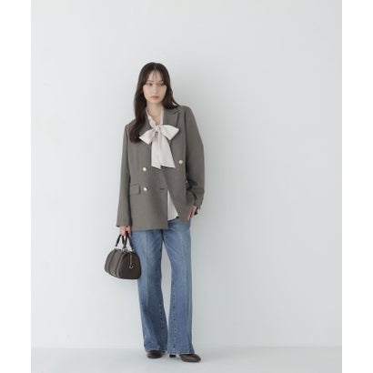 ナチュラルビューティーベーシック NATURAL BEAUTY BASIC ダブルブレストボクシージャケットⅡ （ミディアムグレー）｜詳細画像