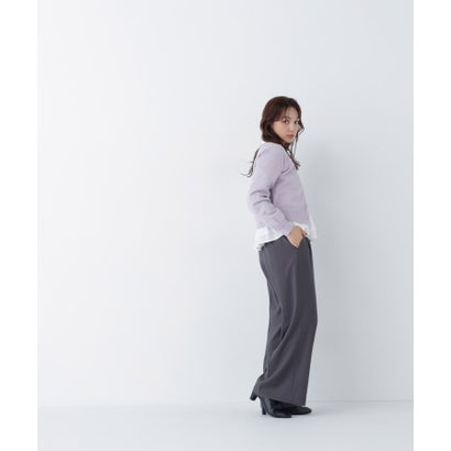 ナチュラルビューティーベーシック NATURAL BEAUTY BASIC フワラーモチーフカーディガン （グレー）｜詳細画像