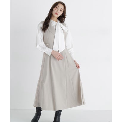 ナチュラルビューティーベーシック NATURAL BEAUTY BASIC サイドプリーツジャンスカ （チャコール1）｜詳細画像
