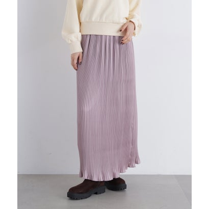 ナチュラルビューティーベーシック NATURAL BEAUTY BASIC 〈N.〉サテンプリーツナロースカート （ブラウン）｜詳細画像