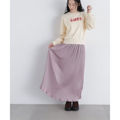 ナチュラルビューティーベーシック NATURAL BEAUTY BASIC 〈N.〉サテンプリーツナロースカート （ベージュ）｜詳細画像