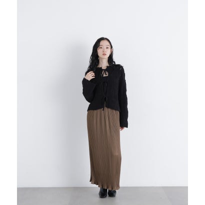ナチュラルビューティーベーシック NATURAL BEAUTY BASIC 〈N.〉サテンプリーツナロースカート （ベージュ）｜詳細画像