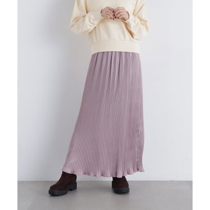 ナチュラルビューティーベーシック NATURAL BEAUTY BASIC 〈N.〉サテンプリーツナロースカート （ベージュ）｜詳細画像