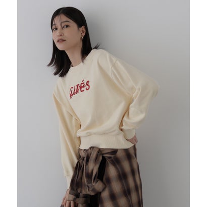 ナチュラルビューティーベーシック NATURAL BEAUTY BASIC 〈N.〉ロゴ刺繍スエット （チャコールベース2）｜詳細画像