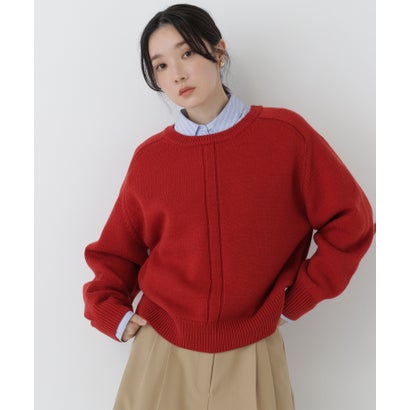 ナチュラルビューティーベーシック NATURAL BEAUTY BASIC クルーネックニット （オフホワイト1）｜詳細画像