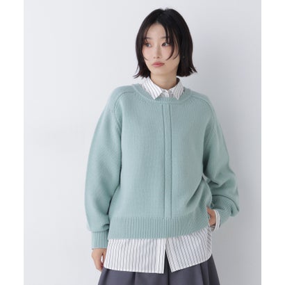 ナチュラルビューティーベーシック NATURAL BEAUTY BASIC クルーネックニット （オフホワイト1）｜詳細画像