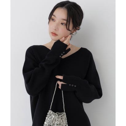ナチュラルビューティーベーシック NATURAL BEAUTY BASIC ダブルジャガードVネックニット （オフホワイト1）｜詳細画像