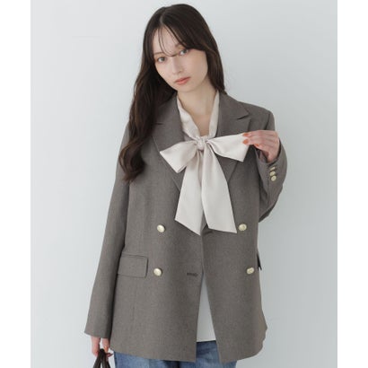 ナチュラルビューティーベーシック NATURAL BEAUTY BASIC ダブルブレストボクシージャケットⅡ （ブラウン）｜詳細画像