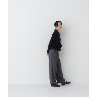 ナチュラルビューティーベーシック NATURAL BEAUTY BASIC 襟付ティアードニットカーディガン （ネイビー）｜詳細画像