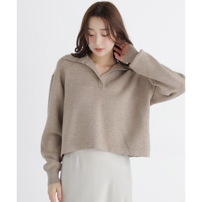 ナチュラルビューティーベーシック NATURAL BEAUTY BASIC スキッパーニット （ネイビー）｜詳細画像