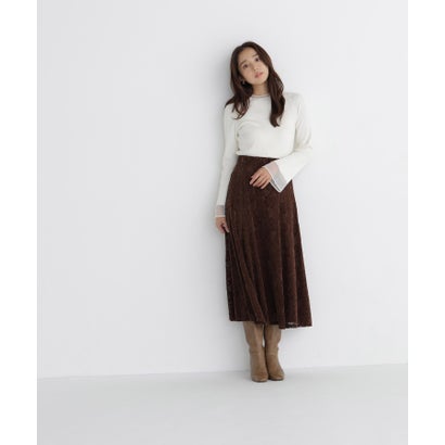 ナチュラルビューティーベーシック NATURAL BEAUTY BASIC シアーフレアカフスリブニット （オフホワイト1）｜詳細画像
