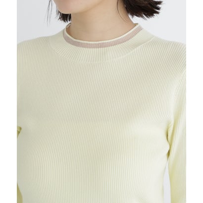 ナチュラルビューティーベーシック NATURAL BEAUTY BASIC シアーフレアカフスリブニット （イエロー）｜詳細画像