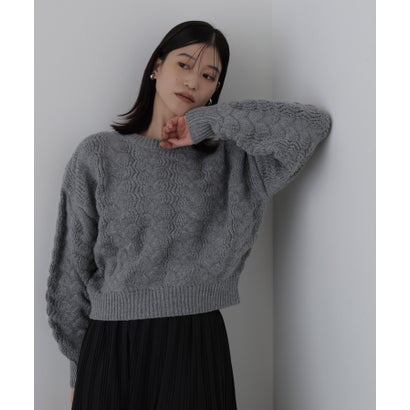 ナチュラルビューティーベーシック NATURAL BEAUTY BASIC ポコポコニット （グレー）｜詳細画像