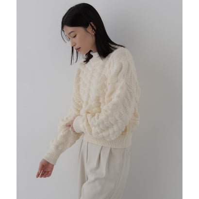 ナチュラルビューティーベーシック NATURAL BEAUTY BASIC ポコポコニット （グレー）｜詳細画像
