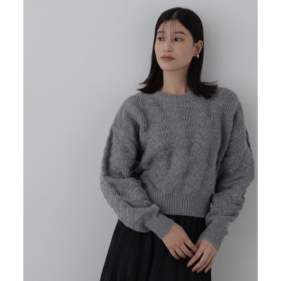 ナチュラルビューティーベーシック NATURAL BEAUTY BASIC ポコポコニット （グレー）｜詳細画像