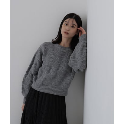 ナチュラルビューティーベーシック NATURAL BEAUTY BASIC ポコポコニット （グレー）｜詳細画像