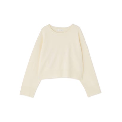 ナチュラルビューティーベーシック NATURAL BEAUTY BASIC クロップドダブルジャガードニット （オフホワイト1）｜詳細画像