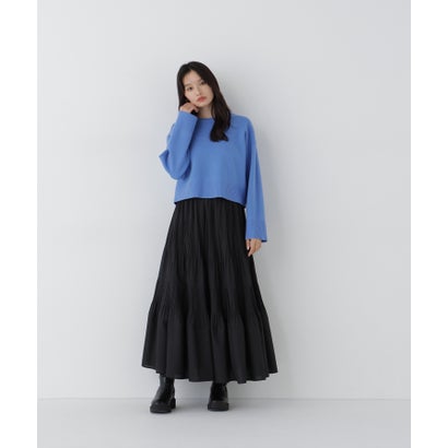 ナチュラルビューティーベーシック NATURAL BEAUTY BASIC クロップドダブルジャガードニット （オフホワイト1）｜詳細画像