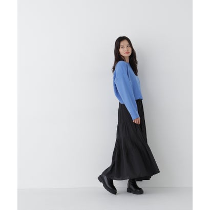 ナチュラルビューティーベーシック NATURAL BEAUTY BASIC クロップドダブルジャガードニット （オフホワイト1）｜詳細画像
