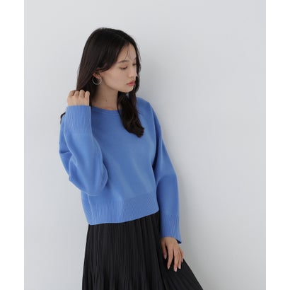ナチュラルビューティーベーシック NATURAL BEAUTY BASIC クロップドダブルジャガードニット （オフホワイト1）｜詳細画像