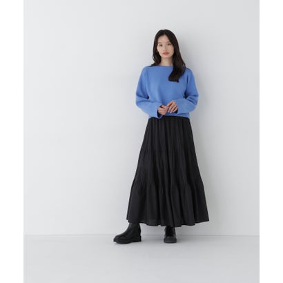 ナチュラルビューティーベーシック NATURAL BEAUTY BASIC クロップドダブルジャガードニット （オフホワイト1）｜詳細画像